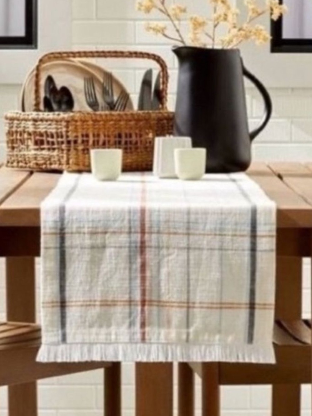 Hearth & Hand with Magnolia Harvest Plaid Table Runner